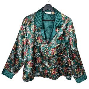 VTG Victoria's Secret floral boho satin kimono Pajama top sz‎ M